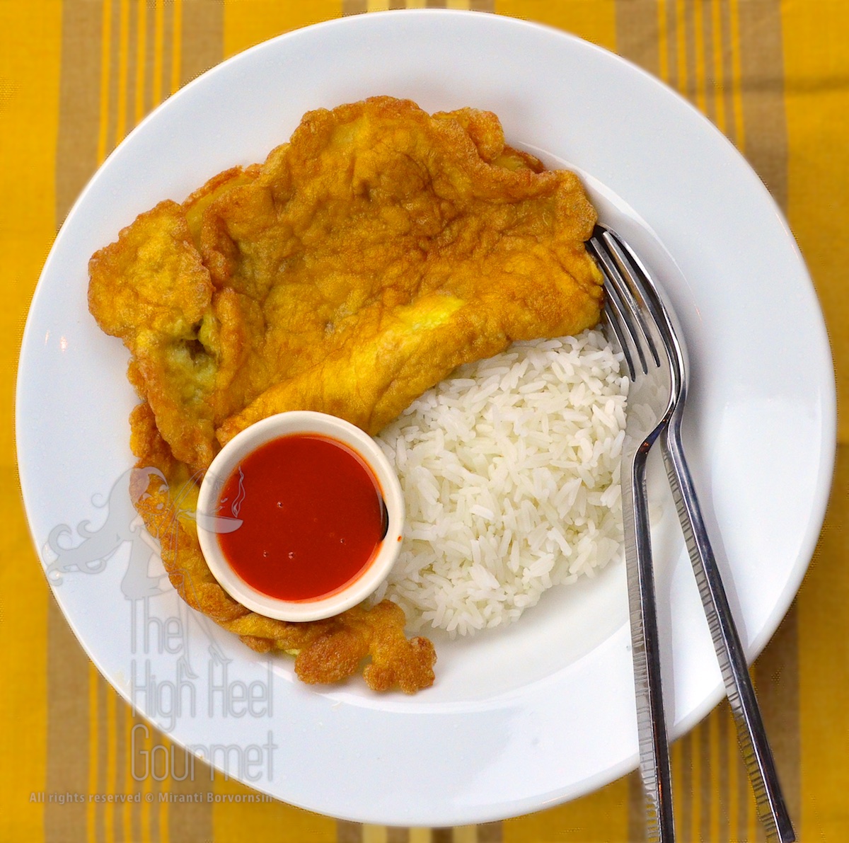 Thai Plain Deep Fried Omelette - Standard Khai Jiao by The High Heel Gourmet