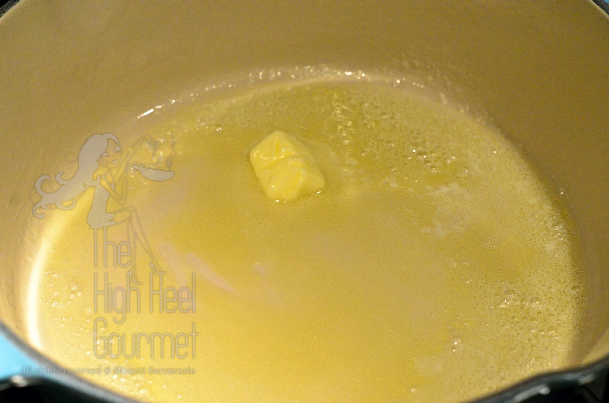 Melt butter over medium high heat.