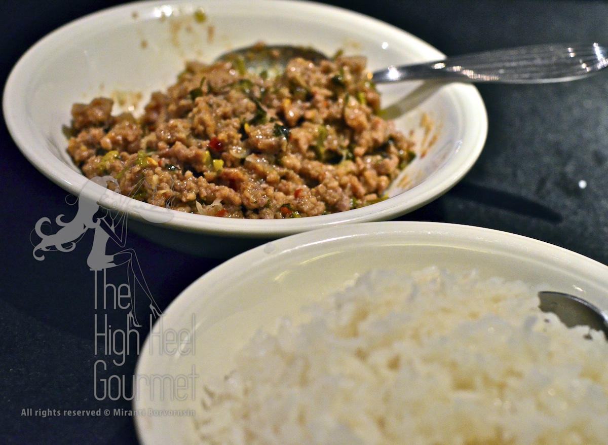 Fried glutinous rice balls filled with Larb by The High Heel Gourmet 1