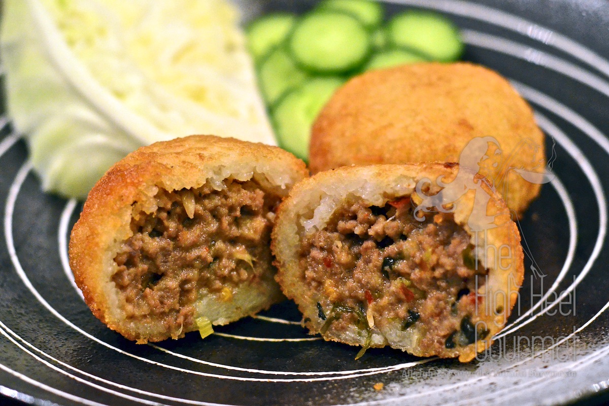 Fried glutinous rice balls filled with Larb by The High Heel Gourmet 5