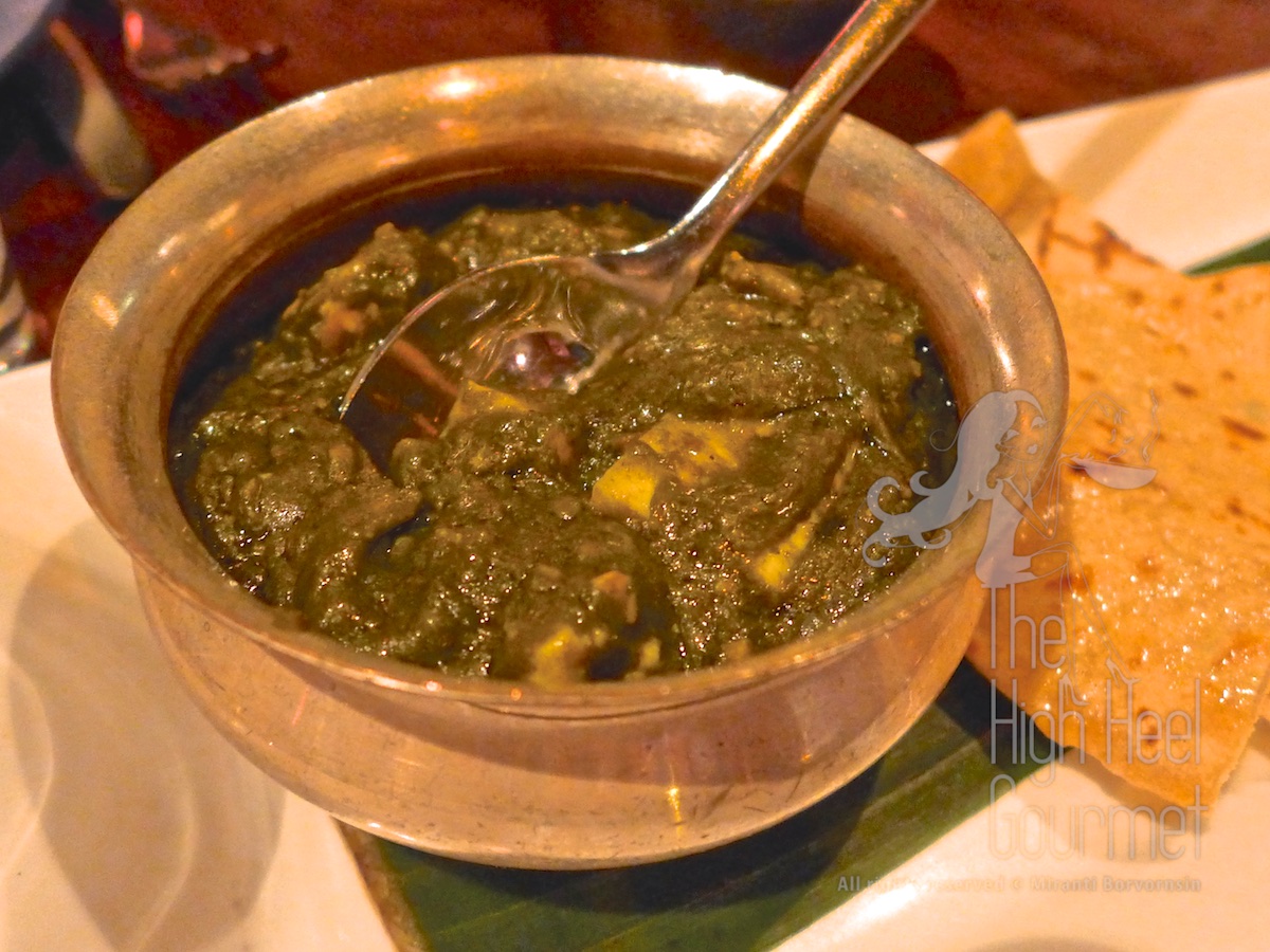 Saag-paneer with chapati.