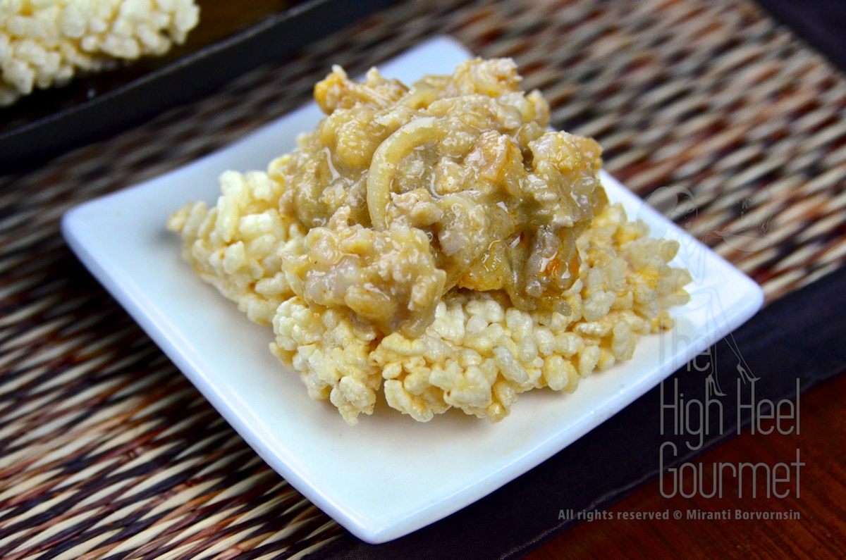 Crispy Rice Cake with Pork, Shrimp and Peanut in Coconut Dip – Thai Khao Tung Na Tung by The High Heel Gourmet 8