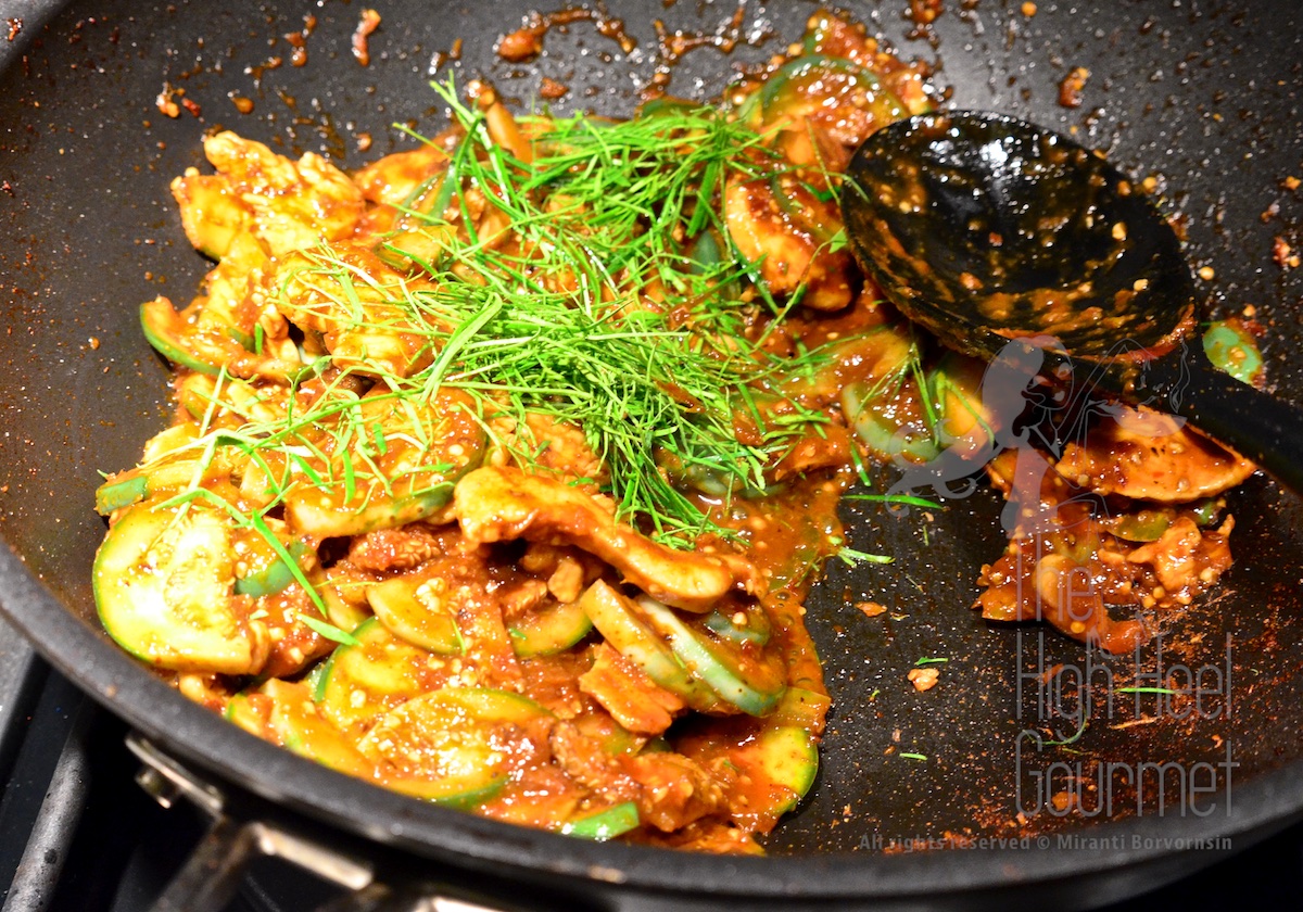 Thai style Chicken stir-fried with curry paste and Thai Eggplants - Pad Phed Gai by The High Heel Gourmet 6
