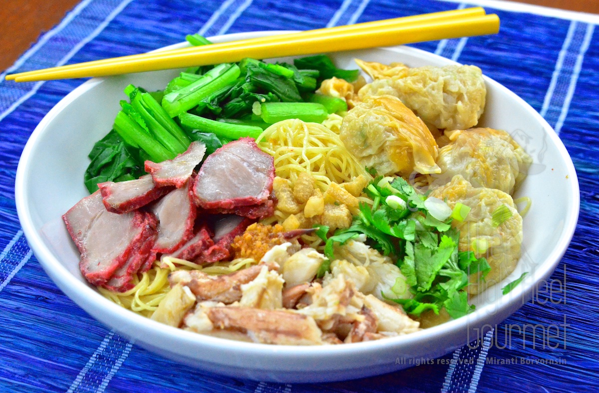 Egg Noodles with Wontons and Red Thai Barbecue Pork - Ba Mee Kiew Moo Dang by The High Heel Gourmet 2 (1)