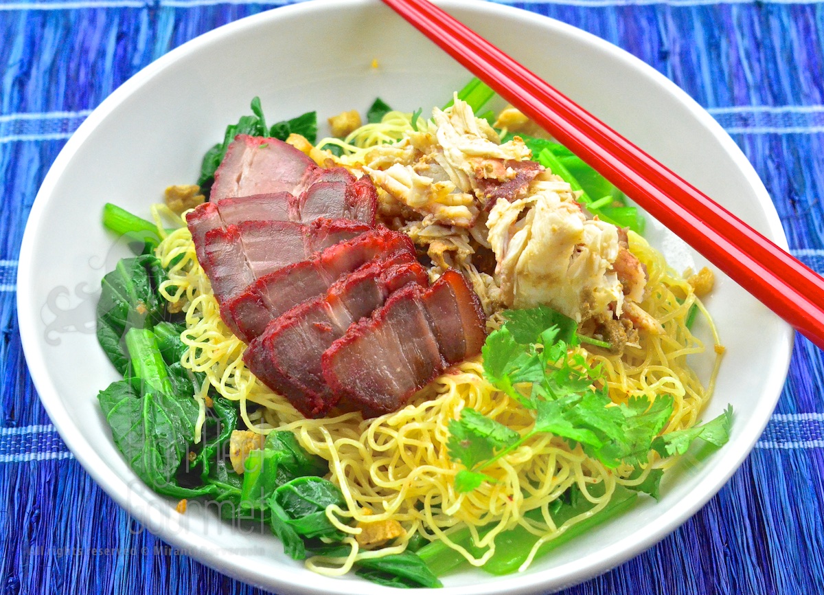 Egg Noodles with Wontons and Red Thai Barbecue Pork - Ba Mee Kiew Moo Dang by The High Heel Gourmet 4