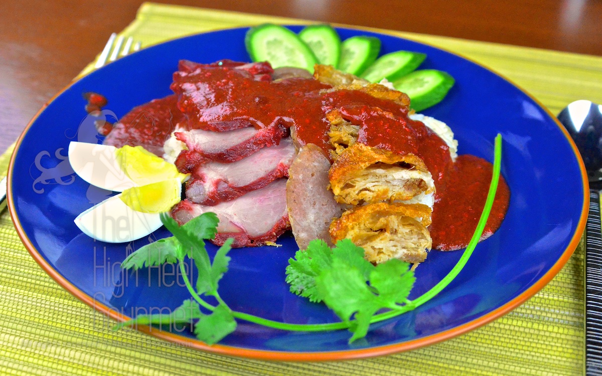 Thai Style Red Barbecue Pork on Rice with Red Sauce - Khao Moo Dang by The High Heel Gourmet 2